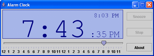 Screenshot of Alarm Clock in 12hr format