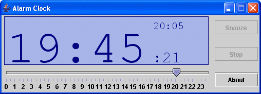 Screenshot of Alarm Clock in 24hr format