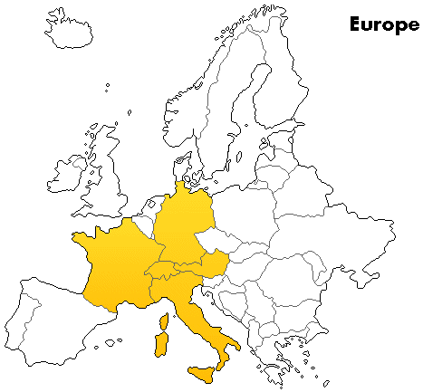 European countries marked